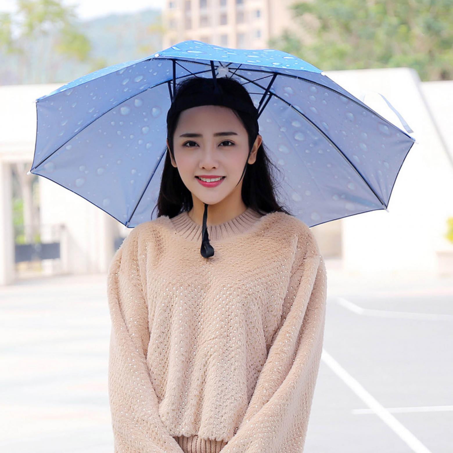 EQWLJWE Head-Mounted Umbrella Windproof Rainproof