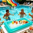 thumbnail image 3 of Inflatable Ice Serving Buffet Bar with Drain Plug Swimming Pool Floating Serving Cooler for Party Picnic Camping Tray Drinks,Blue, 3 of 6