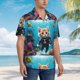 thumbnail image 3 of Balery Underwater Diving Cat Camisas hawaianas de manga corta para hombre, camisas playeras de corte holgado, camisas de vacaciones con botones,X-Large, 3 of 7