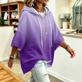 thumbnail image 5 of Hoodies for Women Gradient 3/4 Sleeve Oversized Hooded Sweatshirt Loose Fit Pullover Hoodies, 5 of 6