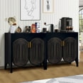 thumbnail image 6 of LEFHDA 2PCS Buffet Cabinet, Sideboard Cabinet with Storage, Accent Storage Cabinet with Carved Arc Door Design for Kitchen Dining Room, 2 Doors Buffet Cabinet with Adjustable Shelves, 6 of 7