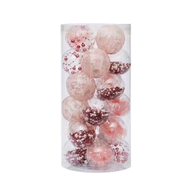 RKSTN christmas ornaments Transparent Christmas Ball Set Christmas Tree Plastic Colorful Ball Pendant Christmas Party Scene Decoration 6cm 24pcs