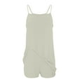 thumbnail image 2 of HOOJT Women's Rompers Leisure Yoga Athletic Dress Mini Dress Built in Shorts Summer Romper Sleeveless Loose Spaghetti Strap Jumpsuits with Pockets, 2 of 5