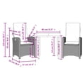 thumbnail image 2 of vidaXL 3 Piece Patio Dining Set with Cushions Brown Poly Rattan, 2 of 9