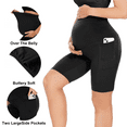 thumbnail image 7 of Cuifonique Women's Over Belly Maternity Shorts - High Waisted Yoga Lounge with Pocket(L, Black), 7 of 7