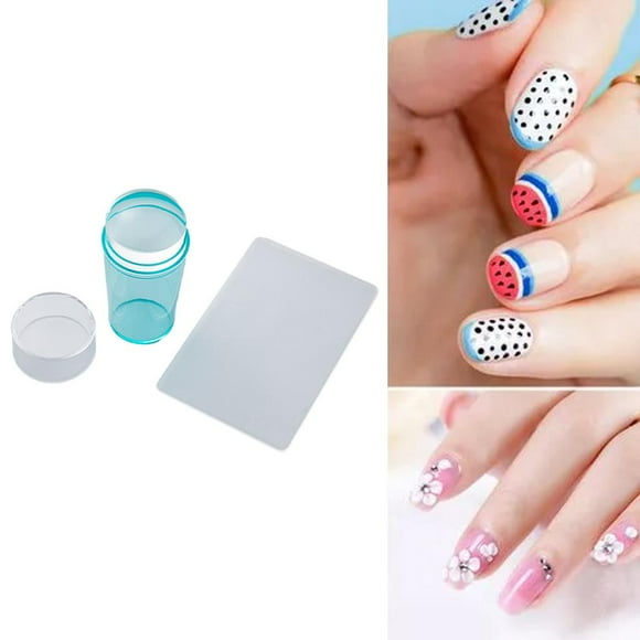 Juego de de uñas transparente, cabeza de estampadora de arte de uñas para manicura, uñas DIY Azul Colcomx Cabeza de estampadora de uñas
