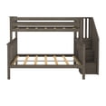 thumbnail image 4 of Max & Lily Solid Wood Twin over Full with Staircase for Kids, Clay, 4 of 14