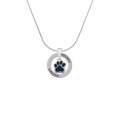 thumbnail image 2 of Delight Jewelry Silvertone Small Navy Blue Paw Hockey Ring Charm Necklace, 18", 2 of 4