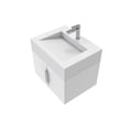 thumbnail image 2 of Nile 24" White Wood Floating Vanity with White Top and Brushed Nickel Trim, 2 of 10