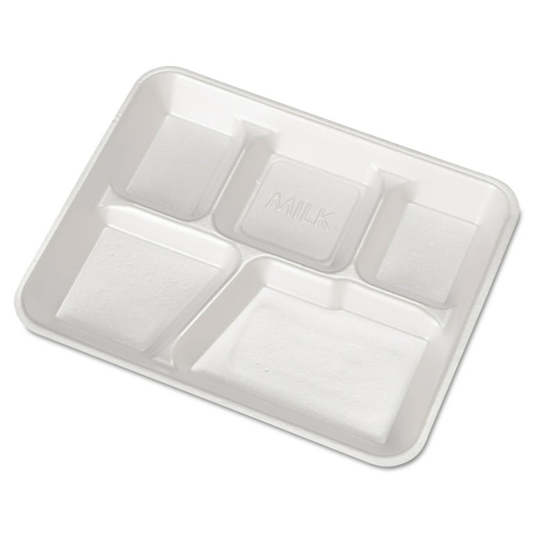 Genpak Five-Compartment Foam School Food Tray SKU#GNP10500