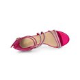 thumbnail image 4 of BLISSFUL STEP Women's Shoes Stiletto Heel Open Toe Ankle Strap Rhinestone Buckle Sandals Hot Pink 6, 4 of 7