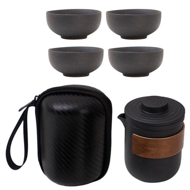 Juego de té chino de porcelana Gongfu: tetera portátil de viaje, taza de Kungfu, juego de té japonés de cerámica pequeño para fiestas, oficina, hogar, picnic.