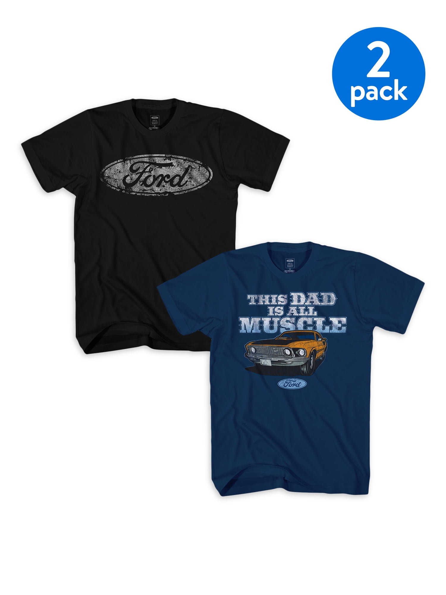 Download Ford Ford Father S Day Muscle Dad Men S Short Sleeve Graphic T Shirt 2 Pack Walmart Com Walmart Com