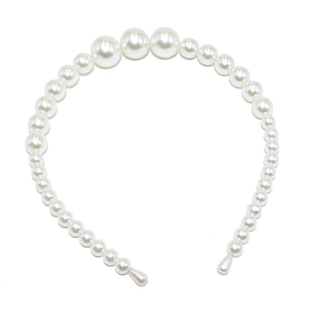 Diadema de perlas de gran tamaño hecha a mano con cuentas para accesorios para el cabello de adultos, diadema de perlas brillantes, artículo digno de regalo