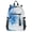 Blue and White Geometric, variant on JIALIOU 14" Laptop Backpack Waterproof Airline Approved Stylish Casual Daypack for Travel Business College Work, Watercolor Chandelier Plant