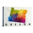 thumbnail image 1 of Oregon, State Abstract Watercolor, (12x18 Wrapped Canvas, Wall Decor, Artwork), 1 of 5