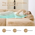 thumbnail image 6 of FFH 114.7" L Shaped Couch Plush Boneless Sofa with Movable Ottoman, Light Khaki, 6 of 11