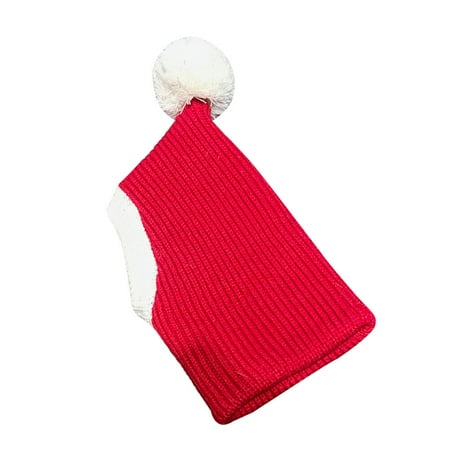 Phenofice Red Pet Christmas Woolen Hat Comfortable Soft Warm Hat for Party Dress Up and Daily Wear