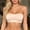 Beige, variant on Womens Tube Tops Summer Bandeau Casual Crop Top Strapless Seamless Bandeau Tube top Non-Padded(White,M)