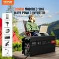 thumbnail image 5 of VEVOR Modified Sine Wave Inverter, 3000Watt, DC 12V to AC 120V LCD Display Power Inverter with 3 AC Outlets 2 USB Port 1 Type-C Port 10 Spare Fuses, for Large Household Equipment, CE FCC Certified, 5 of 9