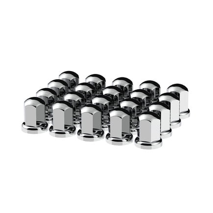 United Pacific 10058 - 33MM X 2.4375 Inch Chrome Plastic Standard Lug Nut Cover - 20 Pack