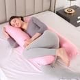 thumbnail image 5 of Pregnancy Pillow for Sleeping, U Shaped Body Pillow, Maternity Pillow for Pregnant Women with Cotton Cover, Pink, 51x23.6 inch, 5 of 5
