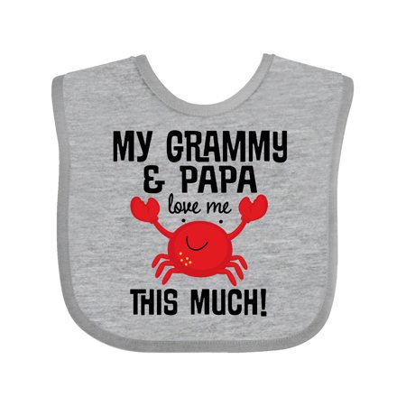 

Inktastic Grammy and Papa Love Me Gift Baby Boy or Baby Girl Bib