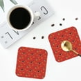thumbnail image 4 of Picia German Shepherd Dog Printed Leather Coasters for Drinks, 4" Drink Coasters Set of 4 for Tabletop Protection, Handmade Luxurious Home Décor and Housewarming Gift -Square, 4 of 6