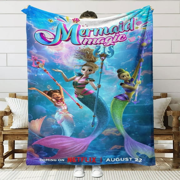 Mermaid Magic Throw Blanket Gifts for Fans Lover Girls Boys Women Present Hoodie Him Bed 60"x80"
