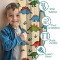 thumbnail image 3 of Blackout Kids Curtains,LightBeige Cartoon Dinosaurs Plants Pattern Childrens Insulated Curtains Set Of 2,Bedroom Essentials,Toddler Room Decor 52"x84", 3 of 5