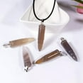 thumbnail image 3 of EOEMY Natural Quartz Crystal Bullet Pendant Chakra Stone Necklace Amulet Reiki Healing-Gray Agate Quartz-10Pcs, 3 of 3