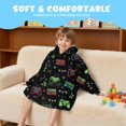 thumbnail image 5 of Game Controller Black Pattern Lamb Fleece Blanket Hoodies for Teens ,Teens Oversize Sherpa Wearable Hooded Blanket Sweatshirt with Super Pockets, 5 of 6