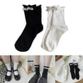 thumbnail image 2 of Milue Ankle Dress Socks Japanese Sweet Pearls Crew Socks JK Uniform Roll Cuffs Socks, 2 of 19