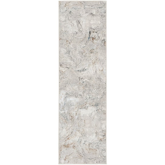 Nourison Glam Abstract Texture Indoor Area Rug Grey Multicolor 2'3" x 7'6"
