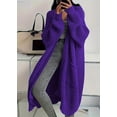 thumbnail image 3 of Women's Plus Size Long Knit Cardigan - Winter Warm Soft Lounge Coat & Chunky Sweater for Cozy Home, Travel and Casual Outerwear, 3 of 8