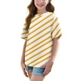 thumbnail image 6 of Bovxnpu Kids Summer Tops, Toddler Girls Casual T Shirt, Toddler Kids Boys Girls Fashion Cute Stripe Loose Soft Short Sleeve Top 14 Years, 6 of 7