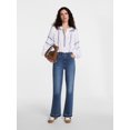 thumbnail image 3 of Scenario Women's and Women's Plus High Rise Straight Leg Let Down Hem Jeans, 27" Inseam, Sizes 0-28W, 3 of 7
