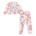 thumbnail image 2 of DISNIMO Cat Flower Print Print Pajama Sets for Womens Long Sleeve Sleepwear and Long Pants Soft Comfy Lounge Sets Full-Length Loungewear 2 Piece Crew Neck Pj Set Nightwear, L, 2 of 7