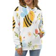 thumbnail image 4 of Cute Bees And Flowers Pattern Men's Women New Sweatshirt Hoodie Men's Plus Size Sweatshirt Hooded Sweatshirt 3d Printed Street Men's Cloth, 4 of 6