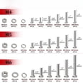 thumbnail image 2 of 584pcs M4/M5/M6 Heavy Duty Flat Hex Head Screws Bolts and Nuts Kit, Metric 304 Stainless Steel Screws Assortment Kit(Silver), 2 of 8