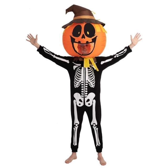 Sombrero inflable de Halloween ANGGREK Cubierta de cabeza de dinosaurio de calabaza Disfraz fiesta