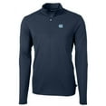 thumbnail image 2 of Men's Cutter & Buck Navy North Carolina Tar Heels Big & Tall Virtue Eco Pique Recycled Quarter-Zip Pullover Top, 2 of 3