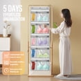 thumbnail image 5 of Livhil Hanging Closet Organizer, Weekly Clothes Organizer with Monday to Friday Storage Pockets (Grey), 5 of 7