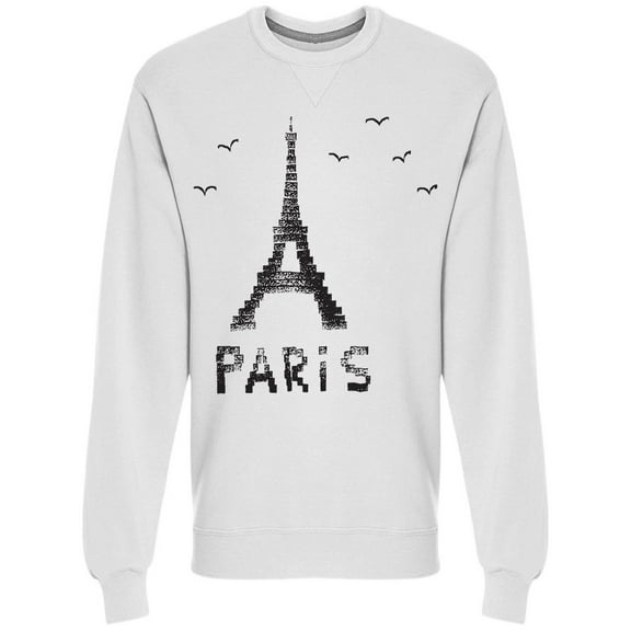 Eiffel Tower Paris Sketch Sweatshirt Men -Image by Shutterstock, Male 3X-Large