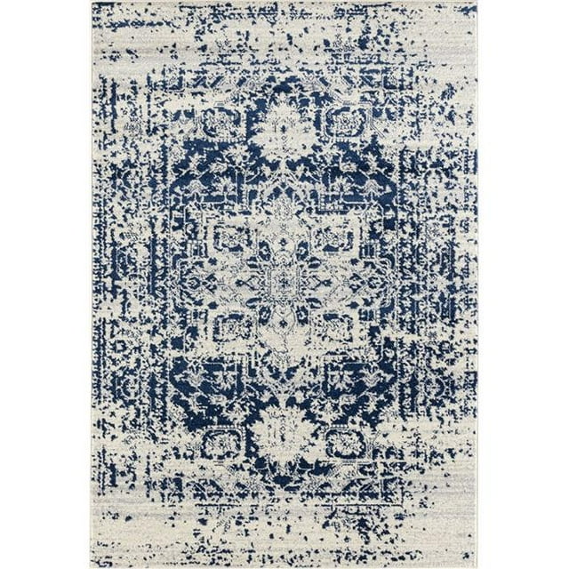 United Weavers 713 20368 28E 2 Pi 7 Po x 7 Pi 2 Po Abigail Lileth Runner Rug&44; Bleu Nuit