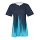 thumbnail image 4 of ICHUANYI Clearance Women Fashion Casual Print Round Neck Loose Short Sleeve T-shirt Top Blouse Pullover(Blue, S) ICHUANYI WER2023080709165, 4 of 5