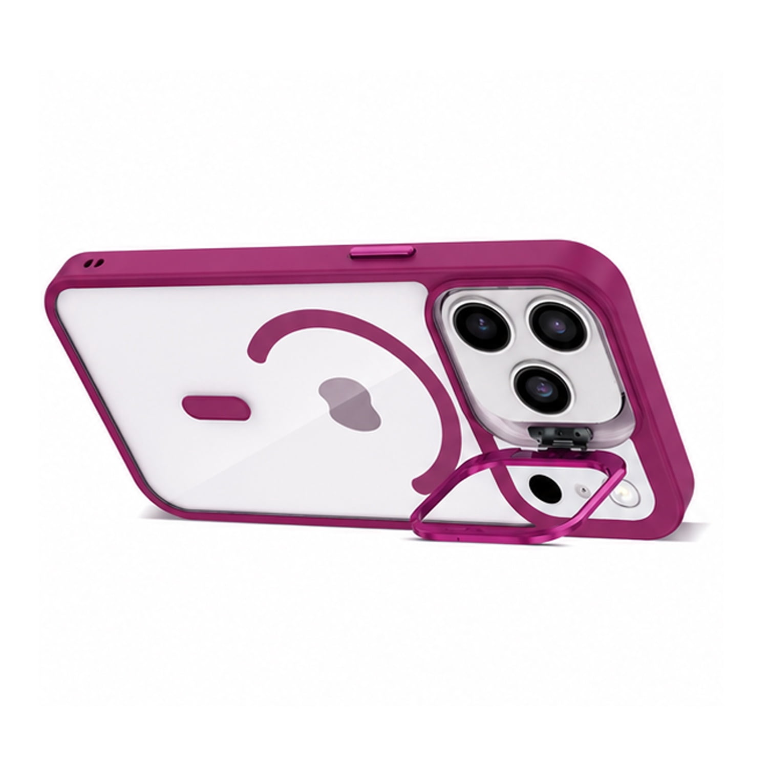 Thin Protective Clear Case with Camera Lens Cover for iPhone 17 Pro Max - Dark Pink