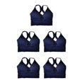 thumbnail image 1 of Thinsony Supportive Sports Bra Yoga Crop Top Vest for Workouts Blue M 5Set, 1 of 6