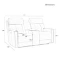 thumbnail image 3 of Dual-Power Reclining Sofa 72" Genuine Leather Power Zero Gravity Reclining Loveseat with Powered Adjustable Headrest,USB&USB-C Port, 3 of 9