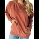 thumbnail image 3 of Sudadera Informal de Larga con Cuello Redondo para Mujer, Sudadera Holgada Rojo Óxido XL, 3 of 7